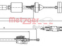 Cablu ambreiaj 10 2843 METZGER pentru Renault Kangoo Renault Clio Renault Symbol Renault Thalia Nissan Kubistar