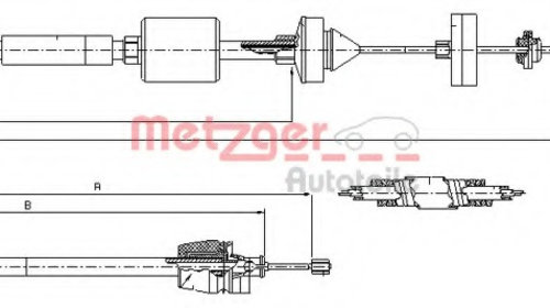 Cablu ambreiaj 10 2843 METZGER pentru Renault