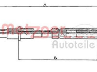 Cablu ambreiaj 10 340 METZGER pentru Vw Golf Seat Toledo