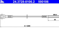 Cablu ambreiaj 24 3728-0106 2 ATE pentru Vw Beetle Vw Carocha Vw Coccinelle Vw Escarabajo Vw Fusca Vw Kaefer Vw Kever Vw Super