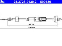 Cablu ambreiaj 24 3728-0130 2 ATE pentru Vw Golf Vw Jetta Vw Vento