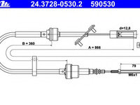 Cablu ambreiaj 24 3728-0530 2 ATE pentru Fiat Multipla