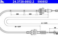 Cablu ambreiaj 24 3728-0852 2 ATE pentru CitroEn C1 Peugeot 107