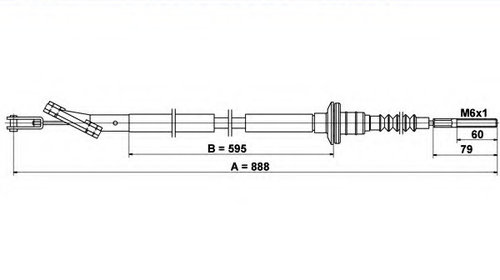 Cablu ambreiaj 24 3728-2901 2 ATE pentru Chev