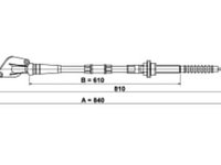 Cablu ambreiaj (840mm/610mm) KIA PICANTO 1.0/1.1/1.1D 04.04-