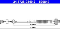 Cablu ambreiaj ATE 24.3728-0849.2