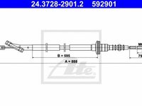Cablu ambreiaj CHEVROLET AVEO hatchback T250 T255 ATE 24372829012