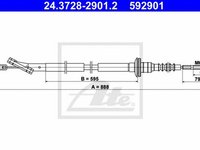 Cablu ambreiaj CHEVROLET AVEO limuzina T250 T255 ATE 24372829012