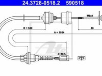 Cablu ambreiaj CITROEN JUMPER bus 230P ATE 24372805182