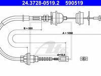 Cablu ambreiaj FIAT DUCATO bus (230) (1994 - 2002) ATE 24.3728-0519.2 piesa NOUA