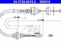 Cablu ambreiaj FIAT DUCATO caroserie (230L) (1994 - 2002) ATE 24.3728-0519.2