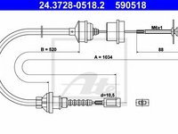 Cablu ambreiaj FIAT DUCATO caroserie (290) (1989 - 1994) ATE 24.3728-0518.2