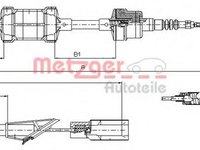 Cablu ambreiaj FIAT PUNTO (176), FIAT PUNTO Cabriolet (176C), FIAT PUNTO Van (176L) - METZGER 412.11