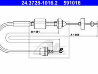 Cablu ambreiaj NISSAN KUBISTAR caroserie (X80) (2003 - 2016) ATE 24.3728-1016.2