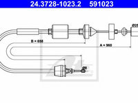 Cablu ambreiaj NISSAN KUBISTAR (X76) (2003 - 2009) ATE 24.3728-1023.2