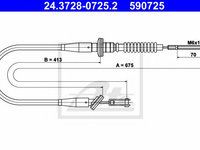 Cablu ambreiaj OPEL AGILA (A) (H00) (2000 - 2007) ATE 24.3728-0725.2 piesa NOUA