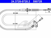 Cablu ambreiaj OPEL AGILA (B) (H08) (2008 - 2016) ATE 24.3728-0728.2