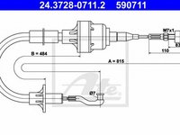 Cablu ambreiaj OPEL ASTRA F 56 57 ATE 24372807112