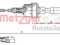 Cablu ambreiaj OPEL ASTRA F (56_, 57_), OPEL ASTRA F Cabriolet (53_B), OPEL ASTRA F hatchback (53_, 54_, 58_, 59_) - METZGER 11.2562