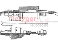 Cablu ambreiaj OPEL CALIBRA A (85_), OPEL VECTRA A (86_, 87_), OPEL VECTRA A hatchback (88_, 89_) - METZGER 11.2552