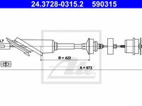 Cablu ambreiaj PEUGEOT 106 Van (1_) (1991 - 2001) ATE 24.3728-0315.2