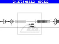 Cablu ambreiaj PEUGEOT 206 hatchback (2A/C) (1998 - 2016) ATE 24.3728-0832.2