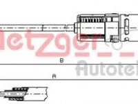 Cablu ambreiaj PEUGEOT 206 hatchback (2A/C), PEUGEOT 206 CC (2D), PEUGEOT 206 SW (2E/K) - METZGER 11.3048