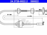 Cablu ambreiaj PEUGEOT 306 Hatchback (7A, 7C, N3, N5) (1993 - 2003) ATE 24.3728-0822.2 piesa NOUA
