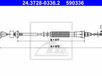 Cablu ambreiaj PEUGEOT 806 (221) (1994 - 2002) ATE 24.3728-0336.2 piesa NOUA