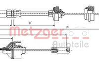 Cablu ambreiaj PEUGEOT RANCH caroserie (5) (1996 - 2016) METZGER 11.2195