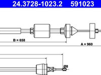 Cablu ambreiaj RENAULT CLIO II BB0/1/2 CB0/1/2 ATE 24.3728-1023.2