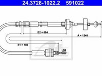 Cablu ambreiaj RENAULT LAGUNA I B56 556 ATE 24372810222