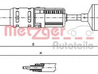 Cablu ambreiaj SEAT TOLEDO (1L), VW GOLF Mk II (19E, 1G1), VW JETTA Mk II (19E, 1G2, 165) - METZGER 10.3412