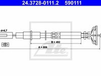 Cablu ambreiaj VW GOLF II 19E 1G1 ATE 24372801112