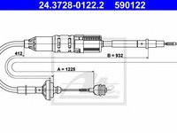 Cablu ambreiaj VW TRANSPORTER IV bus (70XB, 70XC, 7DB, 7DW, 7DK) (1990 - 2003) ATE 24.3728-0122.2 piesa NOUA