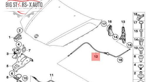 Cablu capota BMW 1 E87 anul de productie 2003-2006