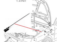 CABLU DESCHIDERE CAPOTA (de la maner) VW Passat B2 B3 B5 B6 , Skoda Superb 1