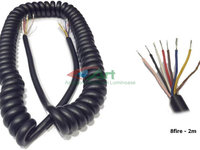Cablu electric spiralat 8 fire, 2m, PS8 7x0.75+1.0 2m