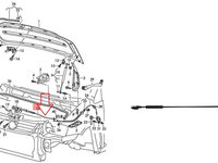 Cablu final deschidere capota Caddy Touran Skoda