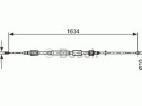 Cablu frana de mana BMW Seria X3 (E83) BOSCH 1987477988