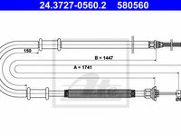 Cablu frana de mana FIAT DOBLO microbus (223, 119) (2001 - 2016) ATE 24.3727-0560.2