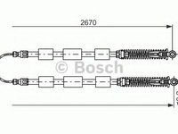 Cablu frana de mana FIAT SEICENTO / 600 (187) (1998 - 2010) Bosch 1 987 477 553