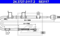 Cablu frana de mana HYUNDAI i30 ATE 24372731172