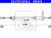 Cablu frana de mana MERCEDES C-CLASS (W202) (1993 - 2000) ATE 24.3727-0418.2