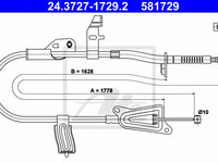 Cablu frana de mana NISSAN PRIMERA Hatchback (P12) (2002 - 2016) ATE 24.3727-1729.2