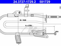 Cablu frana de mana NISSAN PRIMERA (P12) (2002 - 2016) ATE 24.3727-1729.2