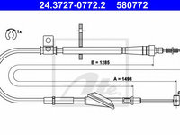 Cablu frana de mana OPEL AGILA (A) (H00) (2000 - 2007) ATE 24.3727-0772.2