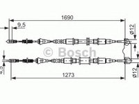 Cablu frana de mana OPEL ASTRA F (56_, 57_) (1991 - 1998) Bosch 1 987 477 129