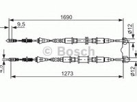 Cablu frana de mana OPEL ASTRA F Cabriolet (53_B) (1993 - 2001) Bosch 1 987 477 129