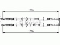 Cablu frana de mana OPEL ASTRA H combi (L35) (2004 - 2016) Bosch 1 987 477 934